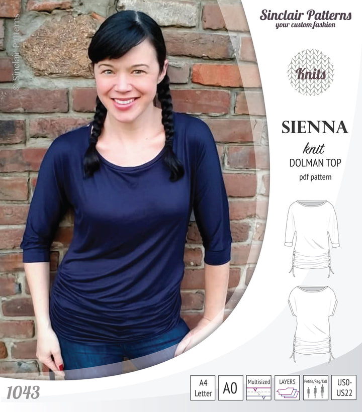 Sienna drawstring knit dolman top (PDF) – Sinclair Patterns
