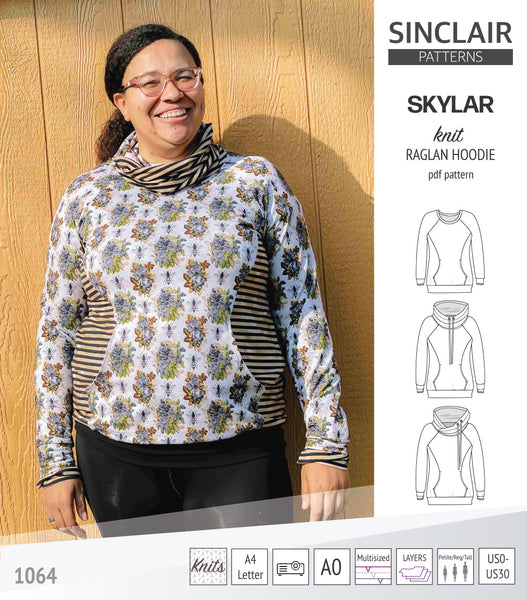 Skylar knit raglan hoodie (PDF) - Sinclair Patterns