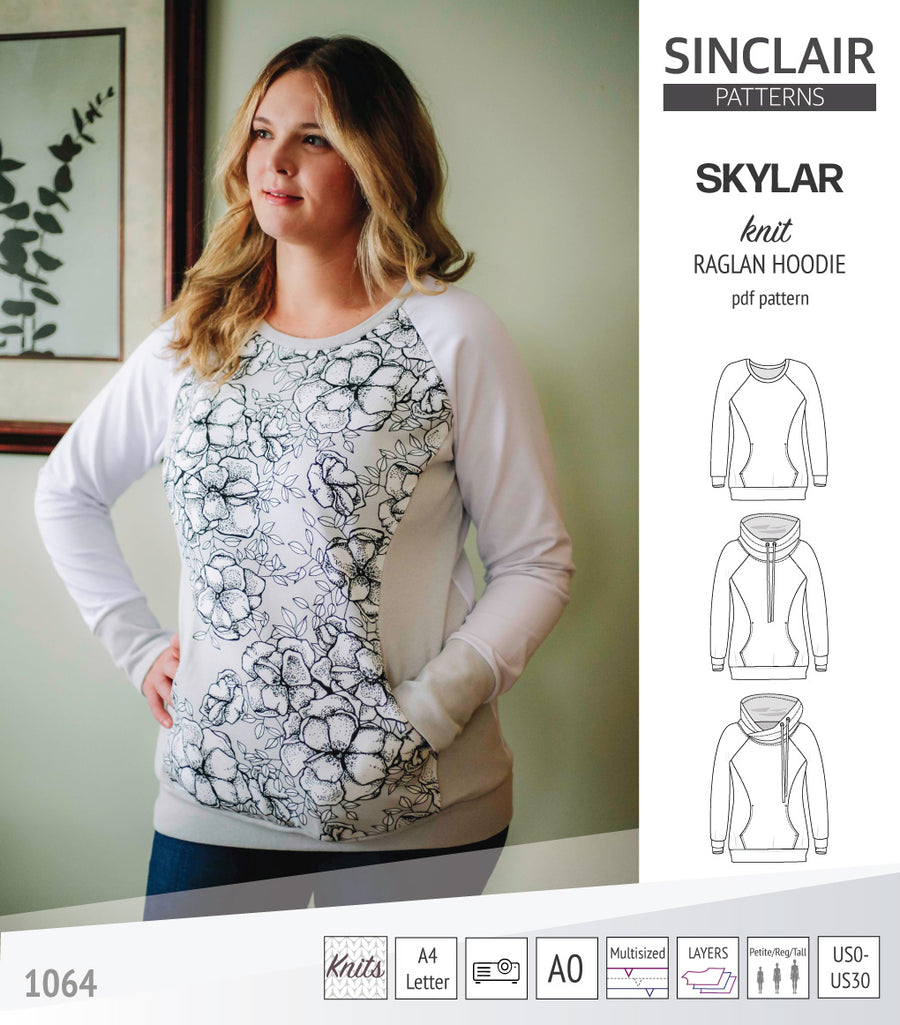 Skylar knit raglan hoodie (PDF) – Sinclair Patterns