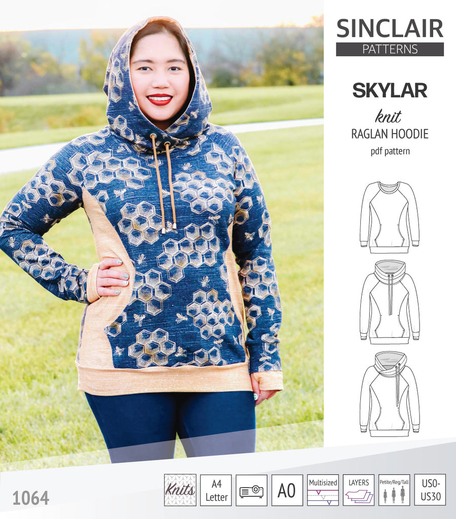 Skylar knit raglan hoodie (PDF) – Sinclair Patterns
