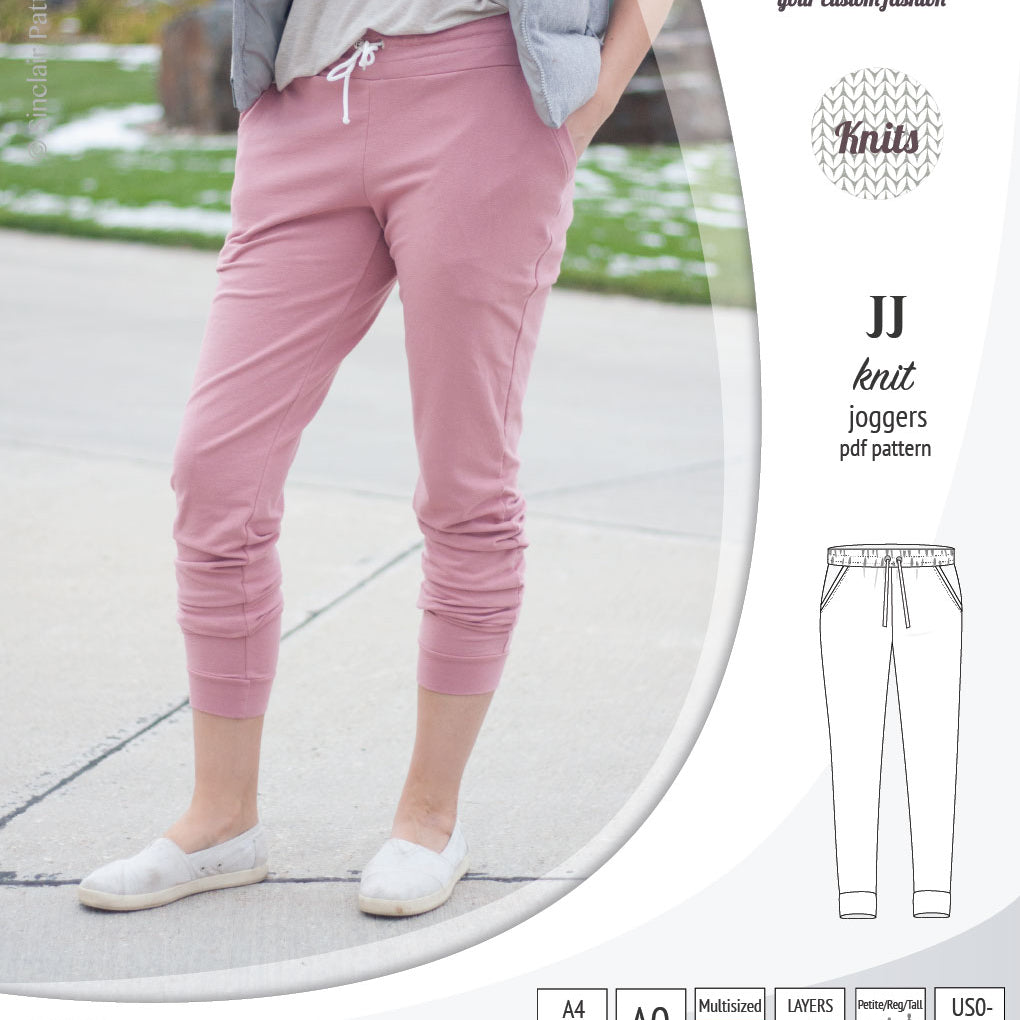 Sinclair Patterns S1072 JJ knit classic joggers for women sewing patterns pdf