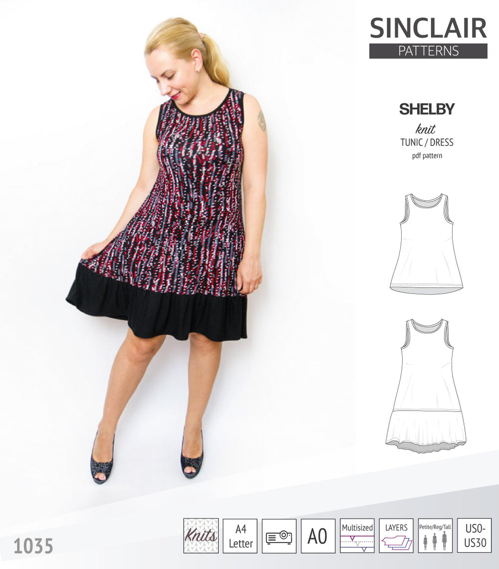 Nyoka knit crossover dress (PDF sewing pattern) - Sinclair Patterns