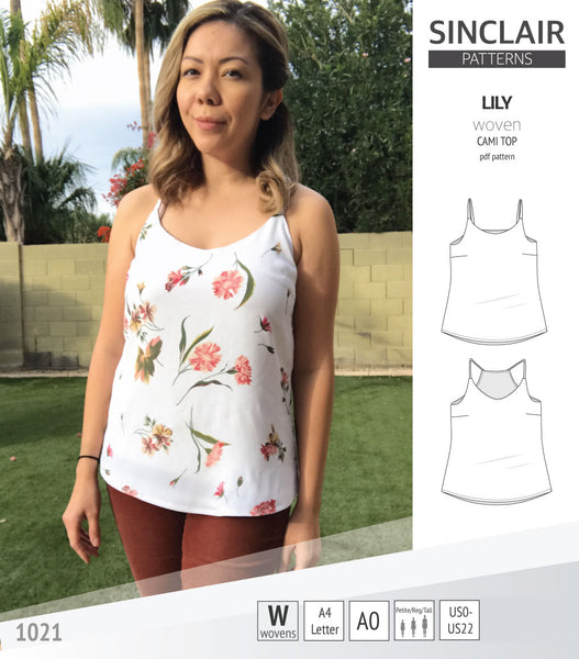 Lily classic cami woven top (PDF) - Sinclair Patterns