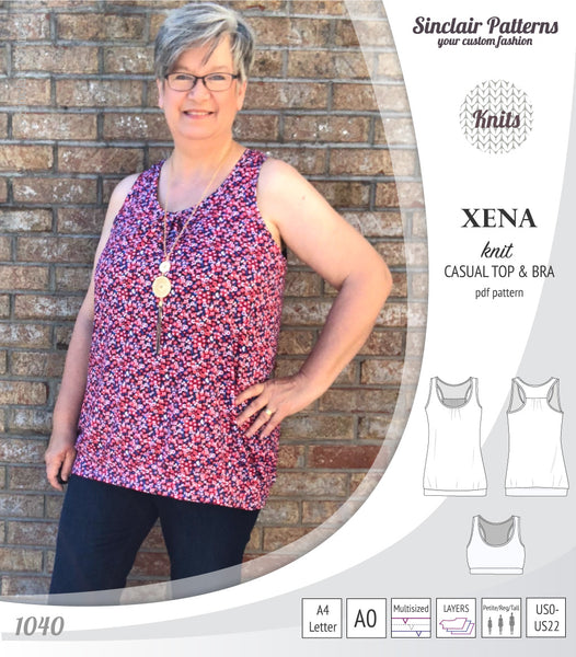 Xena casual racerback tank top with a built-in bra (PDF) - Sinclair ...