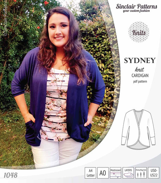 Sydney slim fit cocoon style knit cardigan(PDF) - Sinclair Patterns