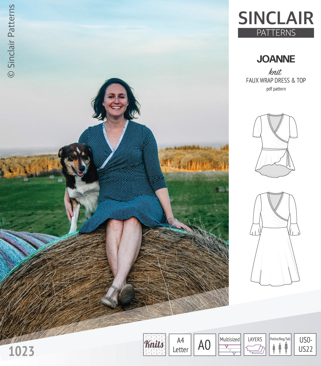 Joanne faux wrap knit dress with flared skirt (PDF) Joanne faux wrap knit dress with flared skirt (PDF)