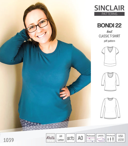Bondi 22 knit classic fitted t-shirt (PDF) - Sinclair Patterns
