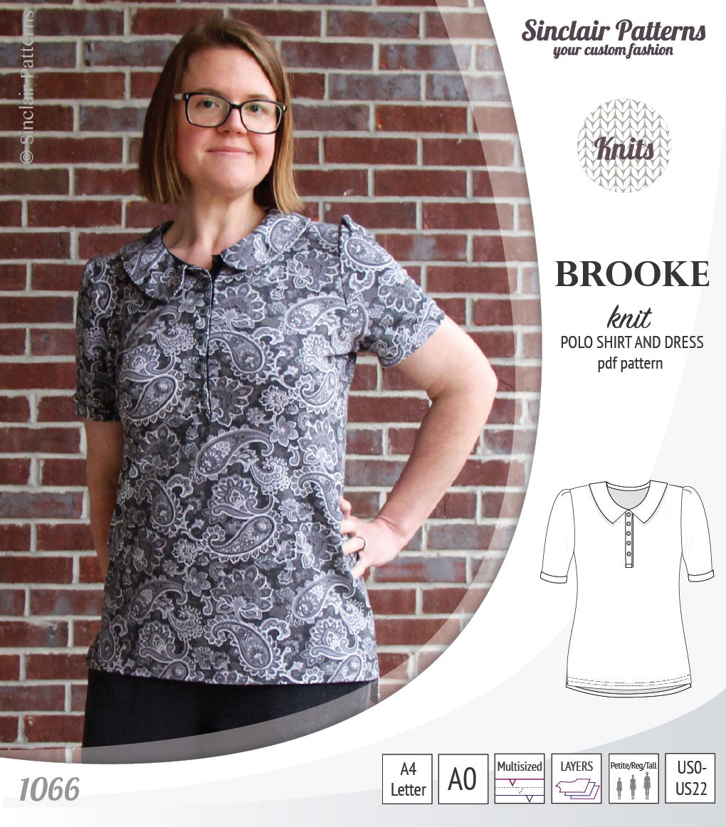 Brooke knit polo shirt and dress for women (PDF) – Sinclair Patterns