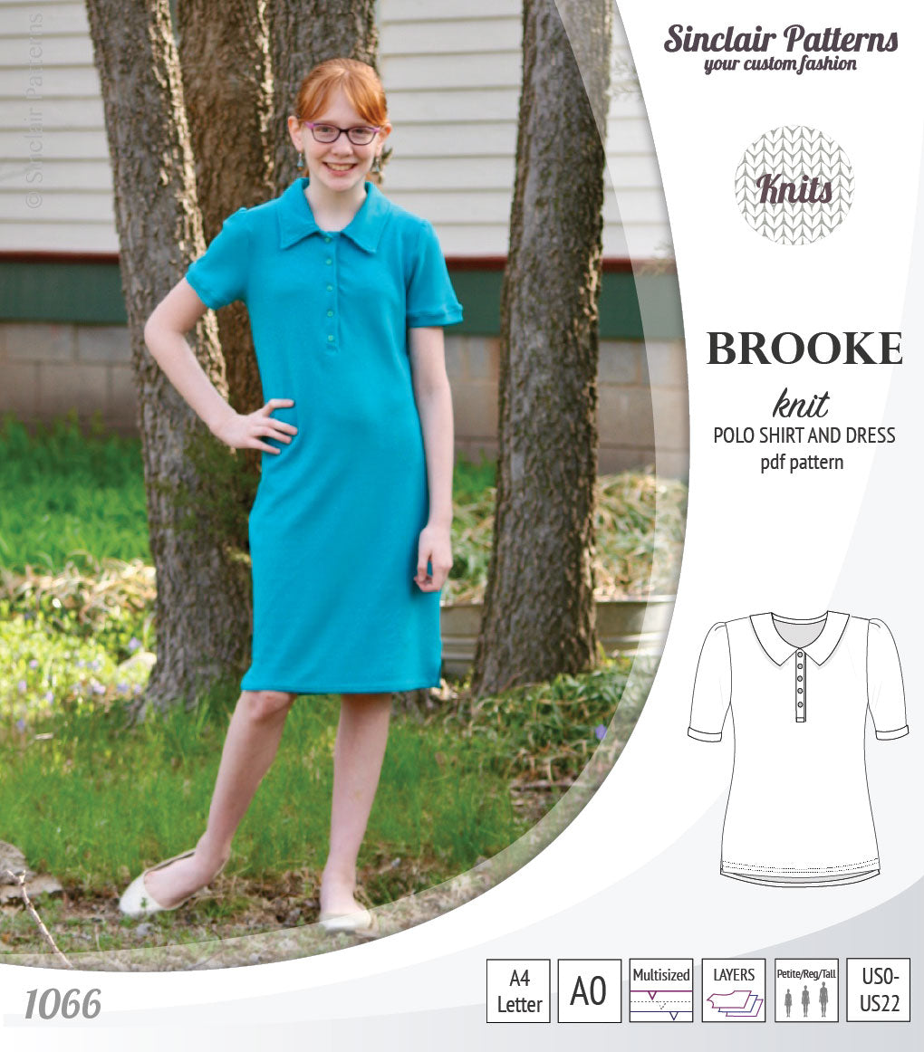 Brooke knit polo shirt and dress for women (PDF) Sinclair Patterns Brooke knit polo shirt and dress for women (PDF) Sinclair Patterns