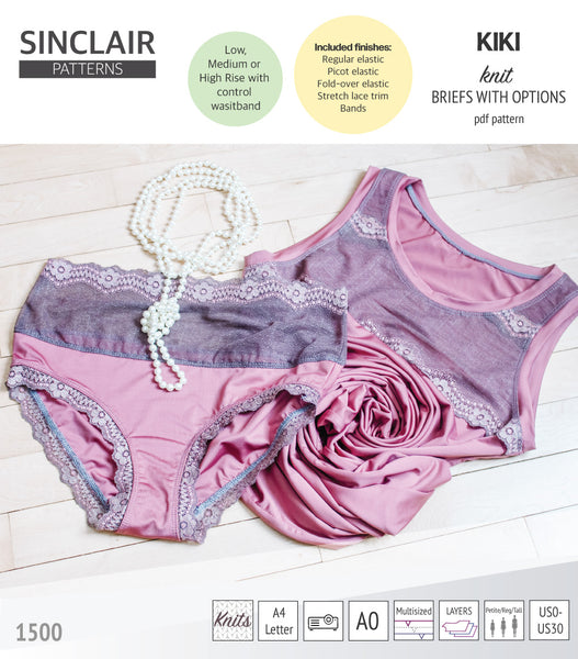 Lace Back Briefs Sewing Pattern 6-16 Instant PDF Download Digital Panties  Pattern With Instructions Folded Edge Underwear How to Sew 