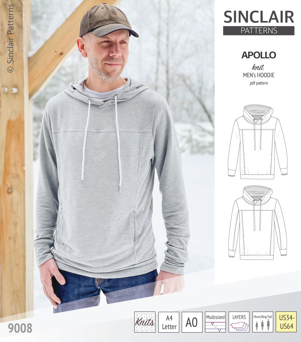 Apollo knit colorblocked hoodie for men (PDF) – Sinclair Patterns