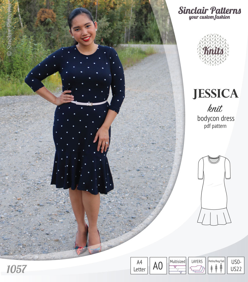 Jessica bodycon knit dress (PDF) – Sinclair Patterns Jessica bodycon knit dress (PDF) – Sinclair Patterns