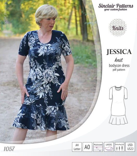 Jessica bodycon knit dress (PDF) Sinclair Patterns