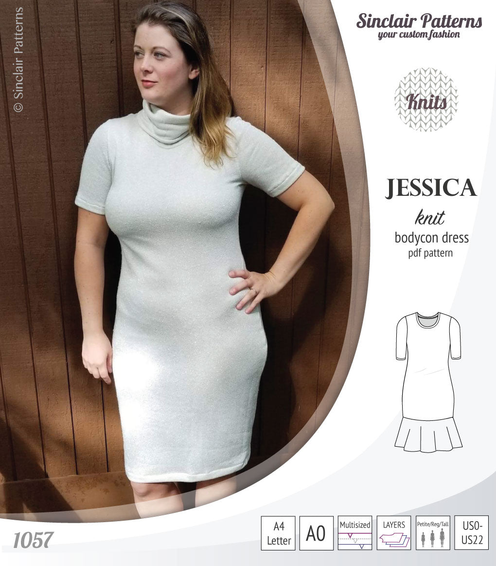 Jessica bodycon knit dress (PDF) Jessica bodycon knit dress (PDF)