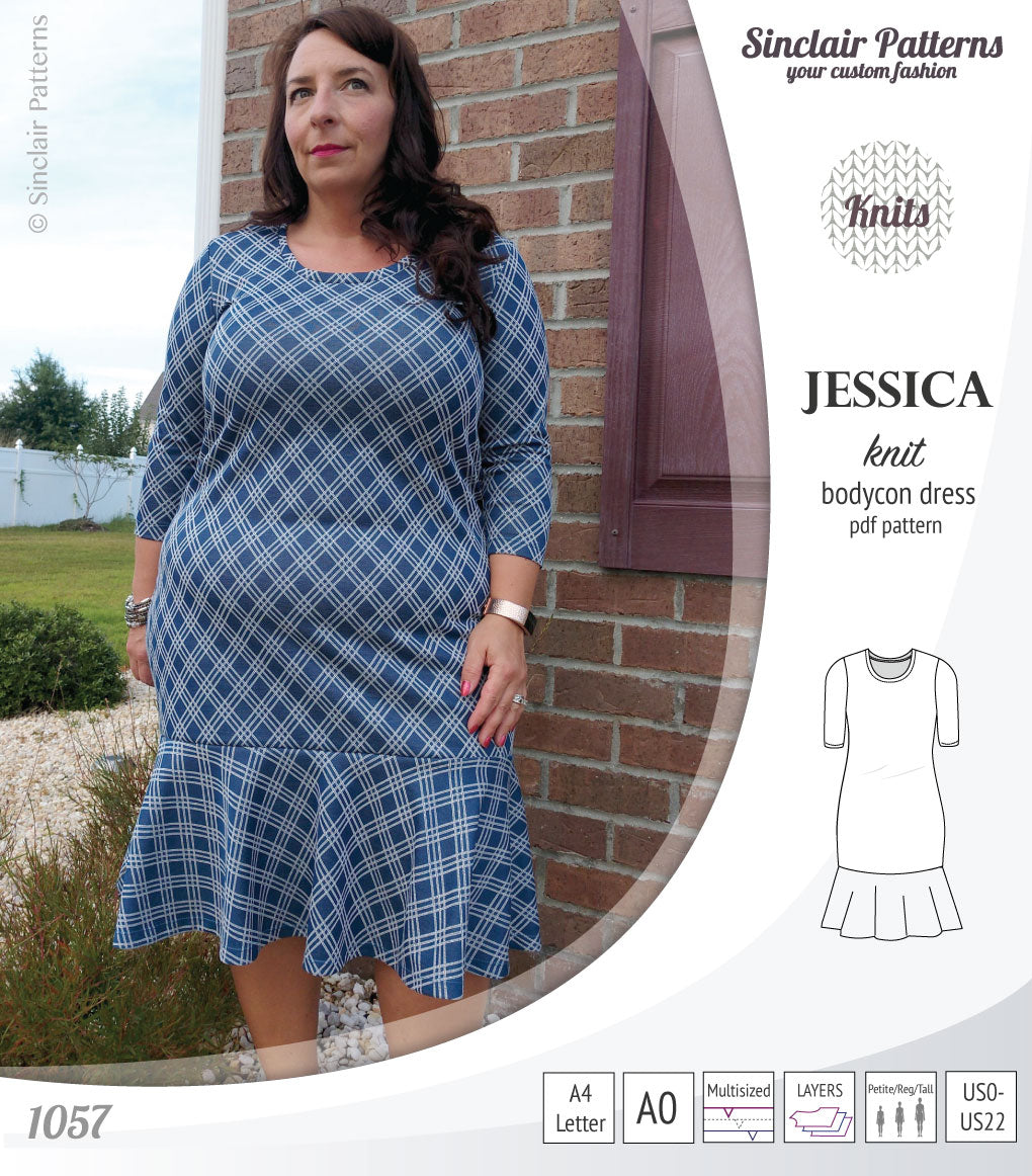 Jessica bodycon knit dress (PDF) Sinclair Patterns Jessica bodycon knit dress (PDF) Sinclair Patterns