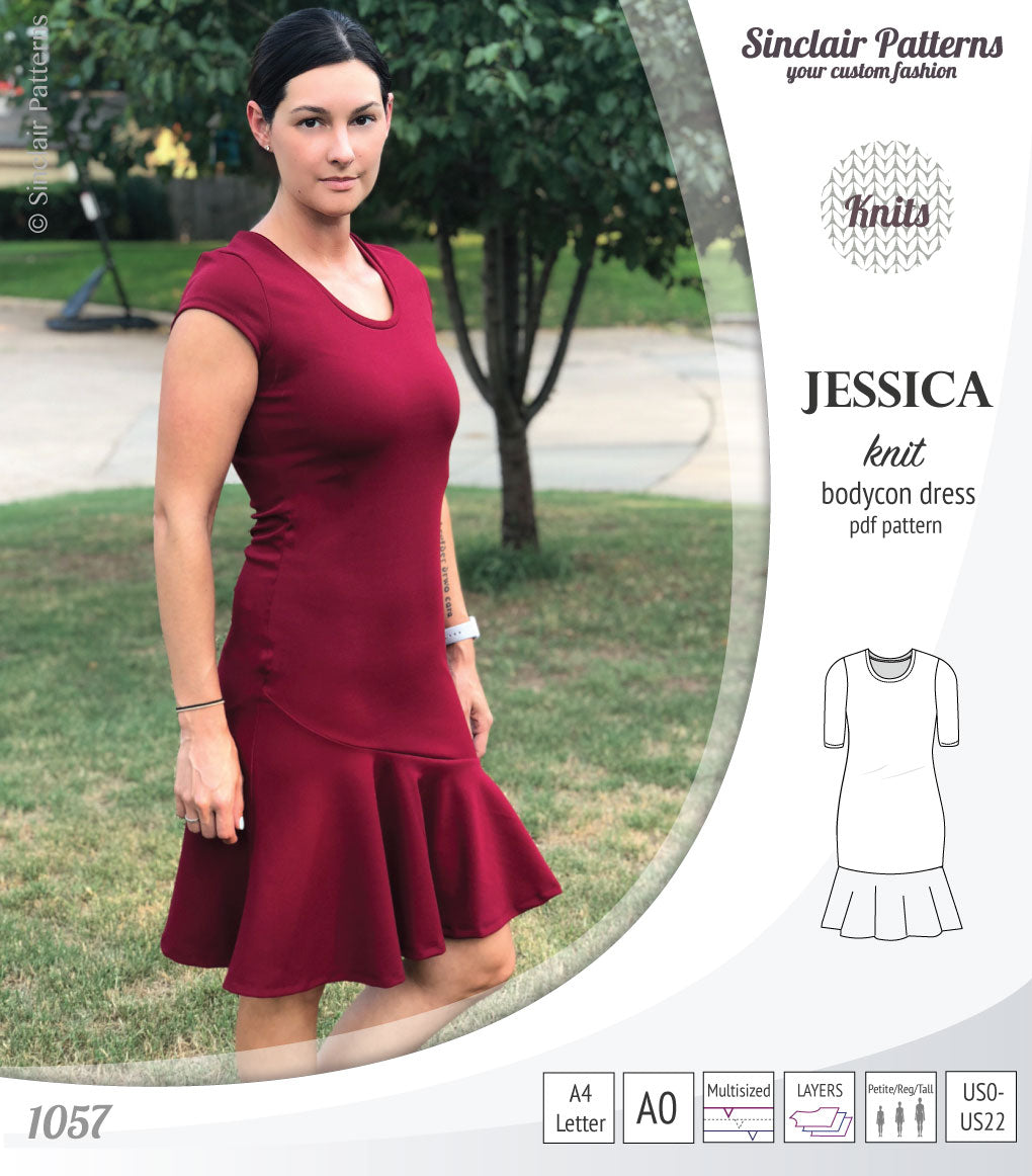 Jessica bodycon knit dress (PDF) Sinclair Patterns Jessica bodycon knit dress (PDF) Sinclair Patterns