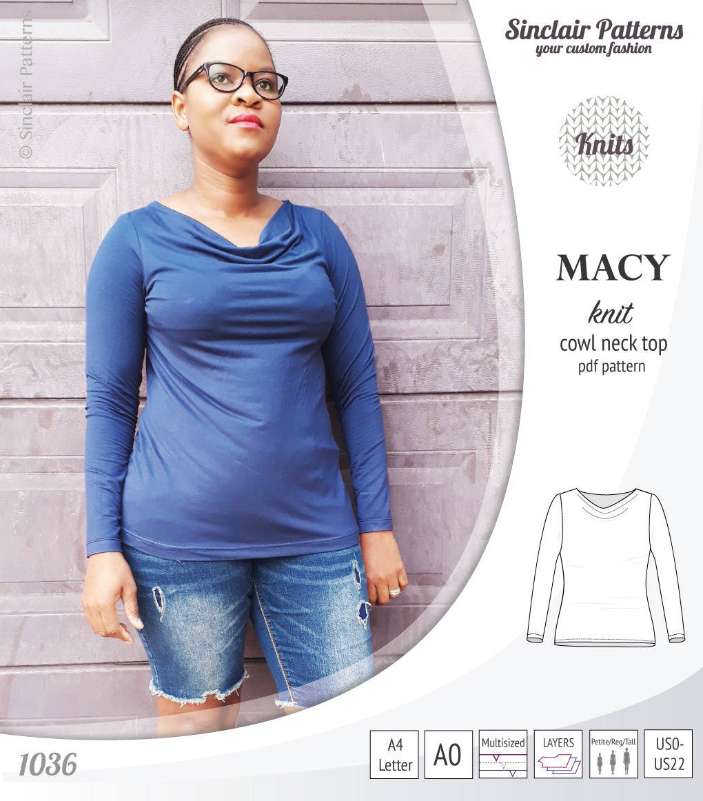 Macy knit semi fitted cowl neck top (PDF) – Sinclair Patterns macy-knit-semi-fitted-cowl-neck-top-pdf-sinclair-patterns