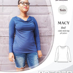 Pdf sewing pattern Macy cowl neck top by Sinclair Patterns