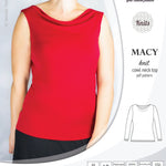 Pdf sewing pattern Macy cowl neck top by Sinclair Patterns