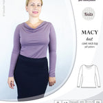 Pdf sewing pattern Macy cowl neck top by Sinclair Patterns
