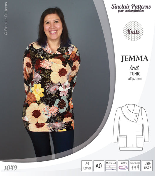 Jemma knit tunic with pockets (PDF) - Sinclair Patterns