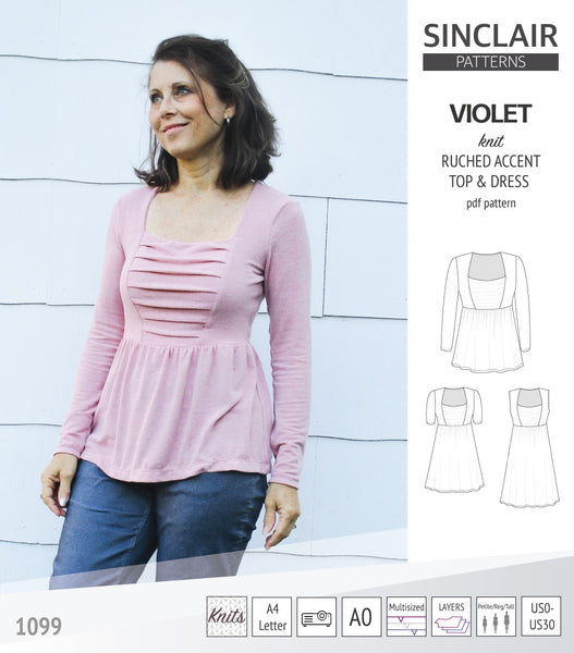 Long Sleeve Square Neck Top PDF Sewing Pattern