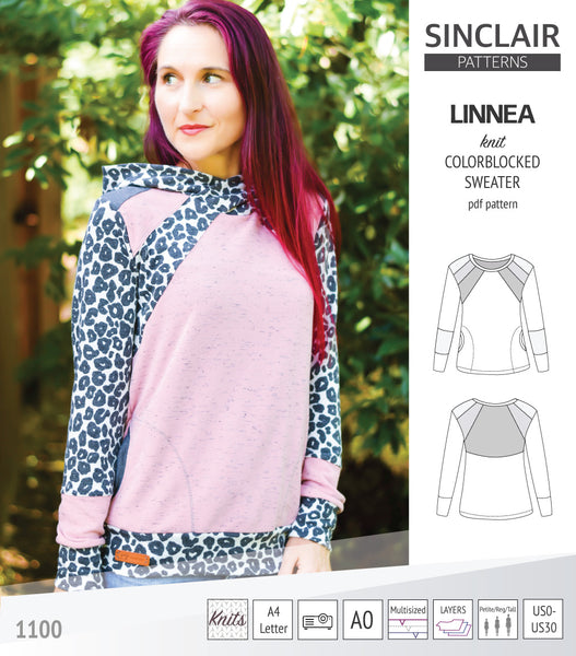 Linnea colorblocked sweater with pockets pdf sewing pattern - Sinclair ...