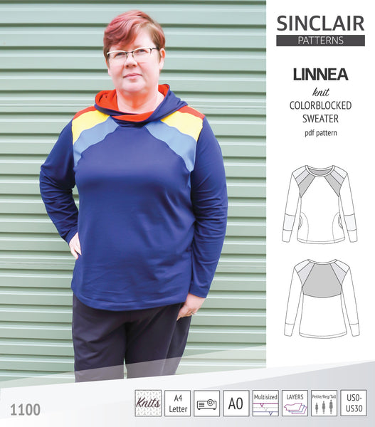 Linnea colorblocked sweater with pockets pdf sewing pattern - Sinclair  Patterns