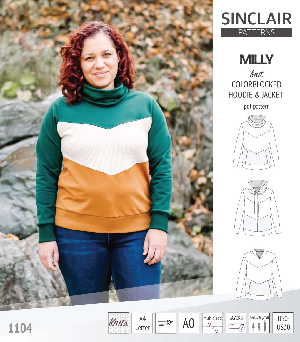Milly colorblocked hoodie and zip up jacket (PDF) – Sinclair Patterns