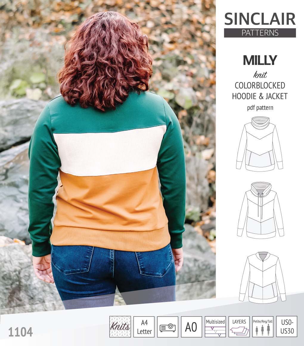 Milly colorblocked hoodie and zip up jacket (PDF) – Sinclair Patterns