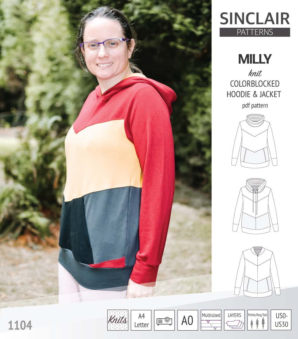 Milly colorblocked hoodie and zip up jacket (PDF) – Sinclair Patterns