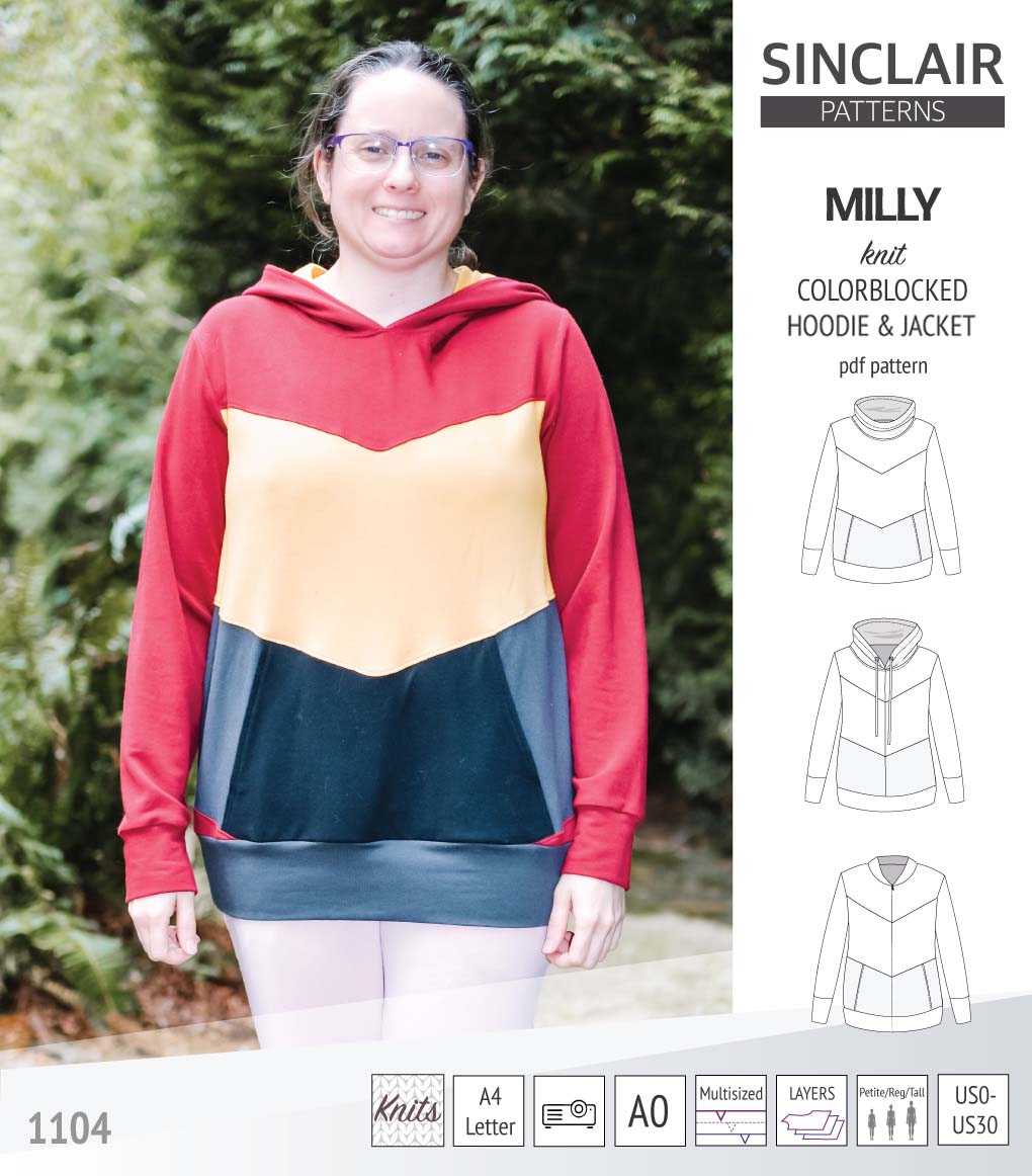 Milly colorblocked hoodie and zip up jacket (PDF) – Sinclair Patterns