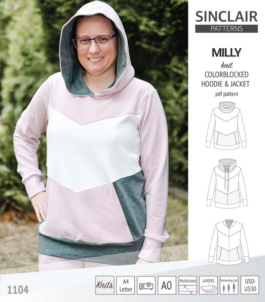 Milly colorblocked hoodie and zip up jacket (PDF) - Sinclair Patterns