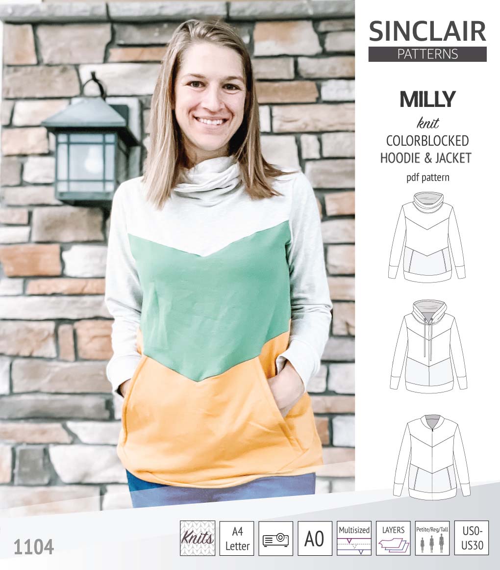 Milly colorblocked hoodie and zip up jacket (PDF) – Sinclair Patterns