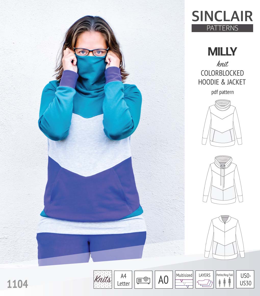 Milly colorblocked hoodie and zip up jacket (PDF) – Sinclair Patterns