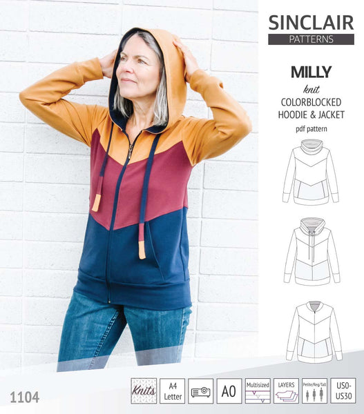 Milly colorblocked hoodie and zip up jacket (PDF) - Sinclair Patterns