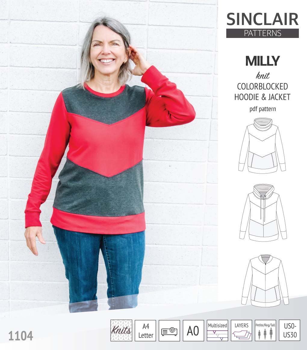 Milly colorblocked hoodie and zip up jacket (PDF) – Sinclair Patterns