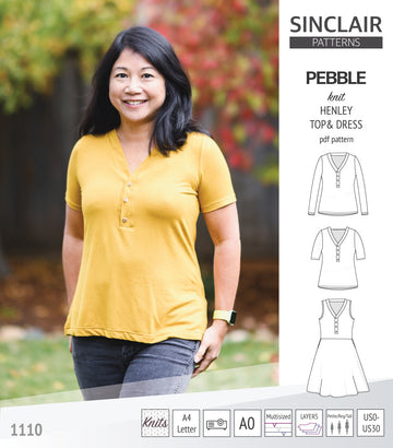 Pebble henley style top and dress (PDF) – Sinclair Patterns
