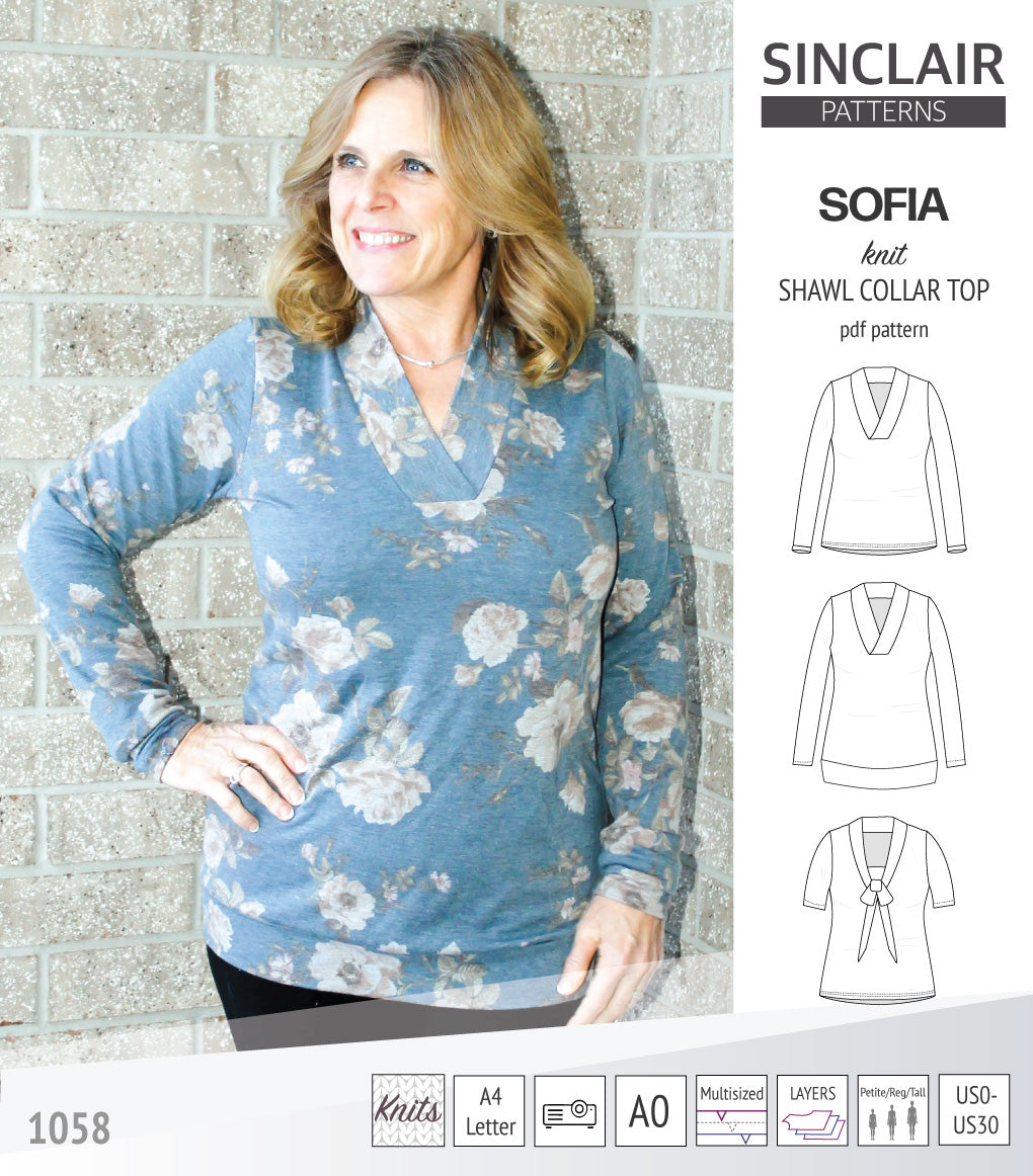 Sofia shawl collar classic sweater (PDF) – Sinclair Patterns