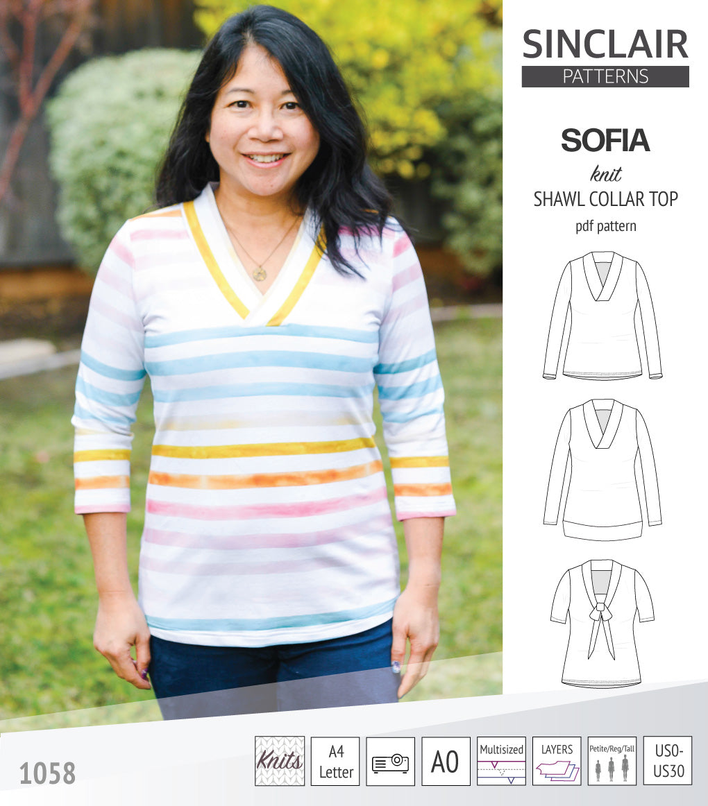 Sofia shawl collar classic sweater (PDF) – Sinclair Patterns