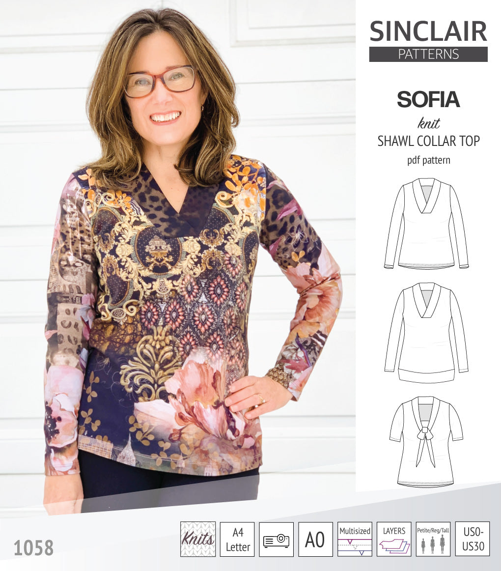 Sofia shawl collar classic sweater (PDF) – Sinclair Patterns