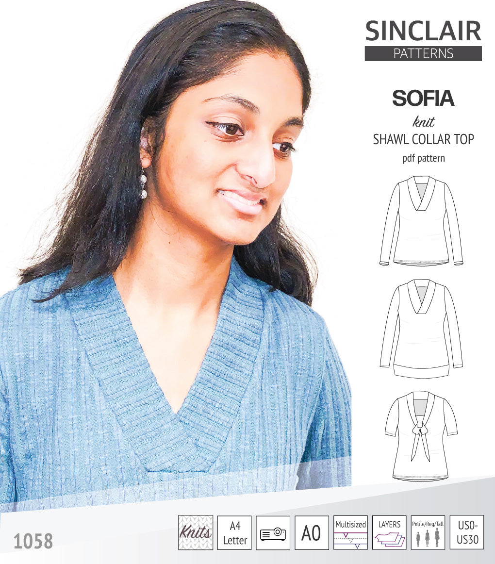 Sofia shawl collar classic sweater (PDF) – Sinclair Patterns