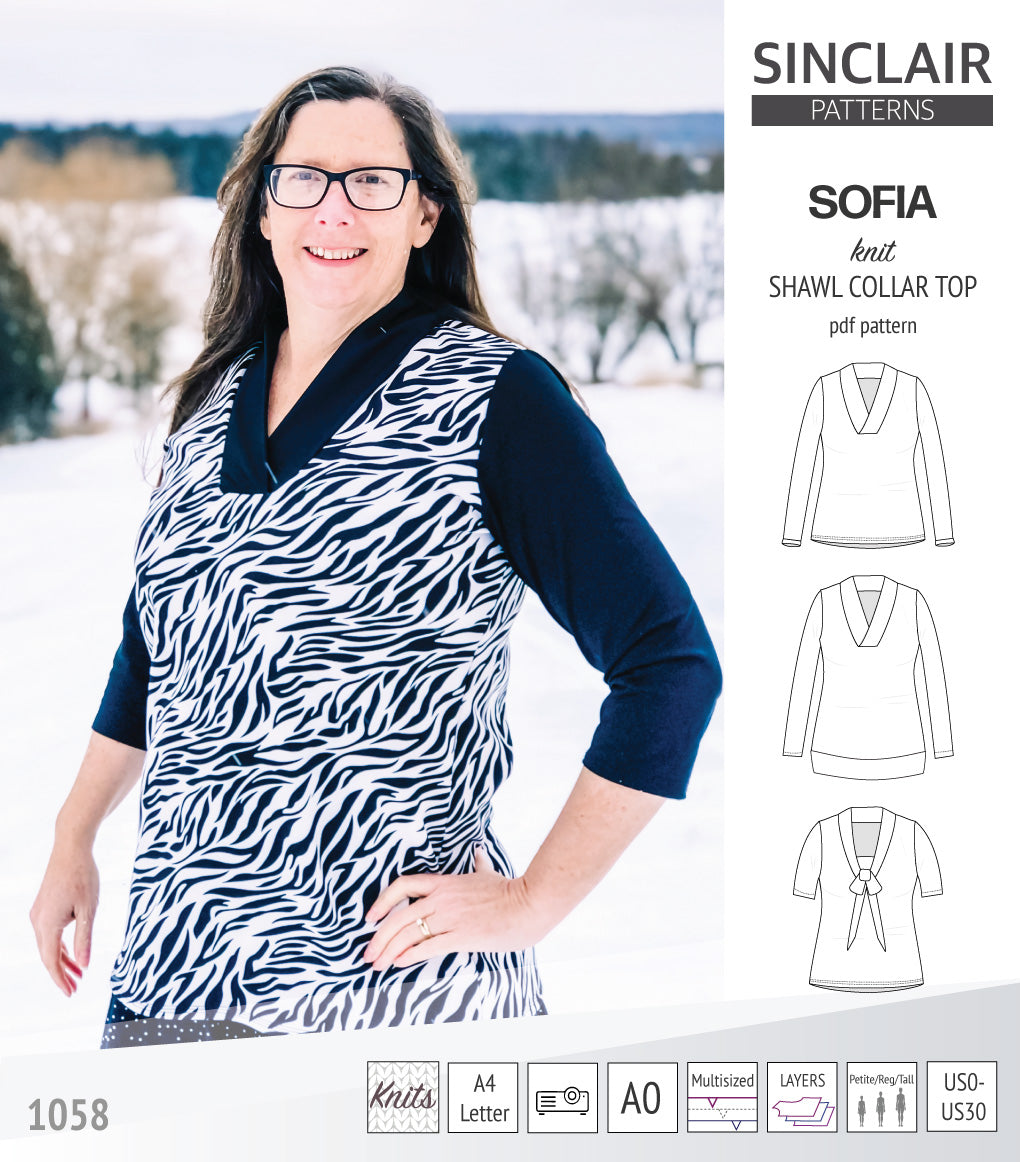 Sofia shawl collar classic sweater (PDF) – Sinclair Patterns