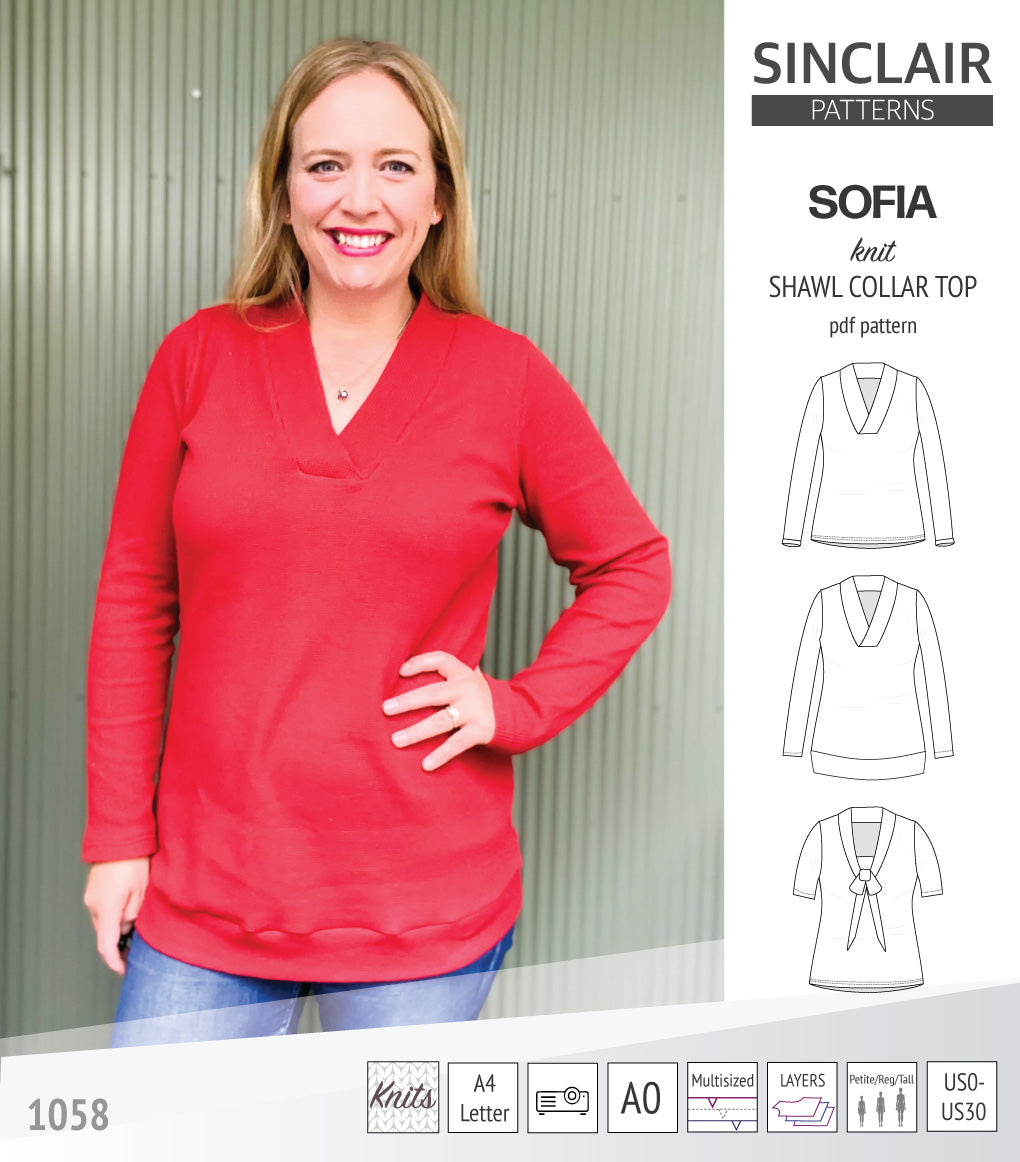 【気質アップ】 Sofia Patterns Sinclair – (PDF) sweater classic collar shawl ジャケット・アウター