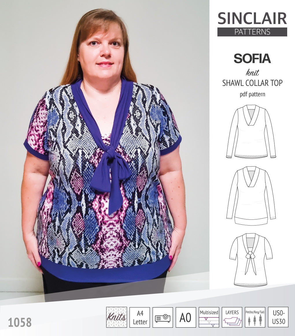 Sofia shawl collar classic sweater (PDF) – Sinclair Patterns