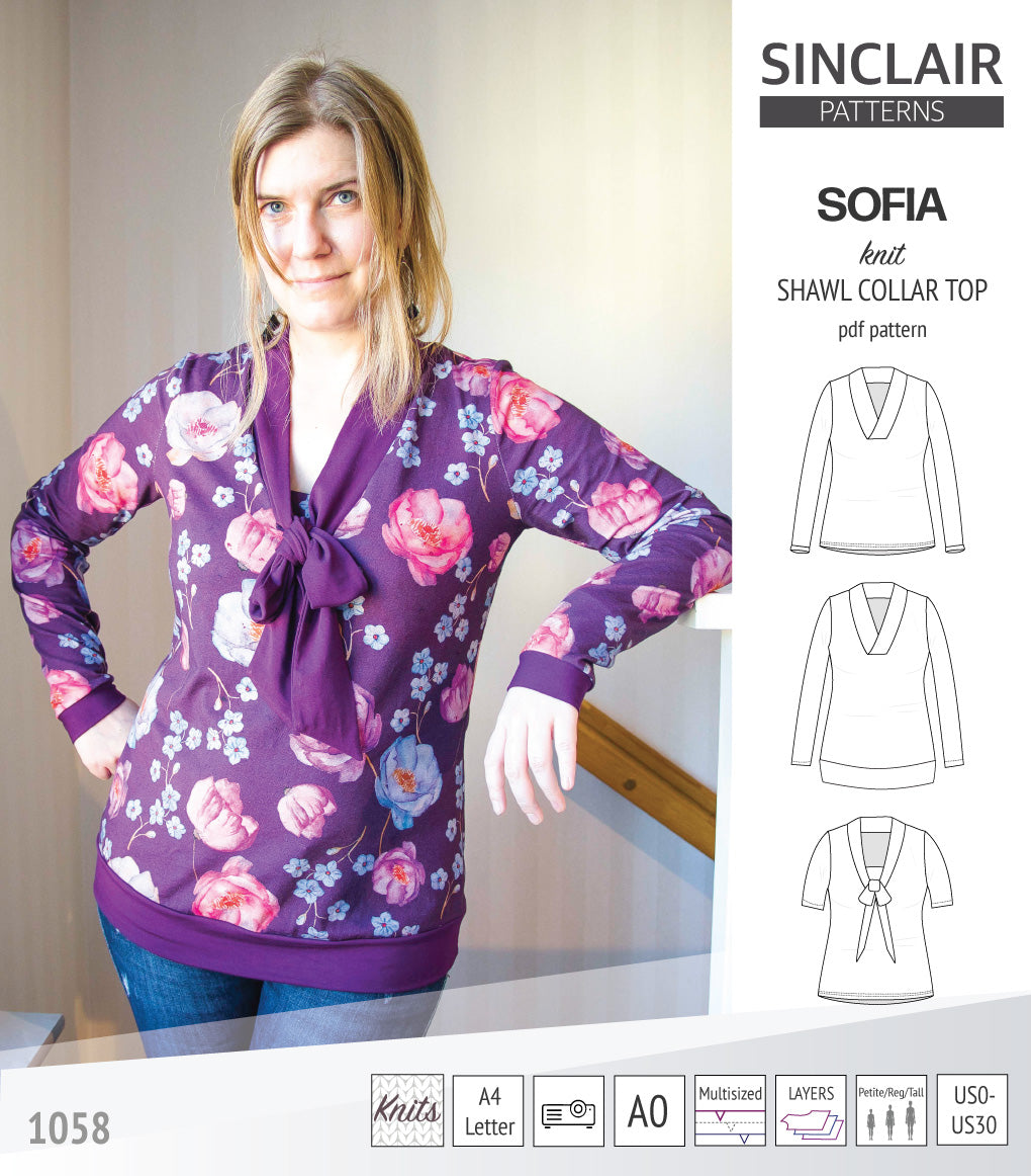 Sofia shawl collar classic sweater (PDF) – Sinclair Patterns