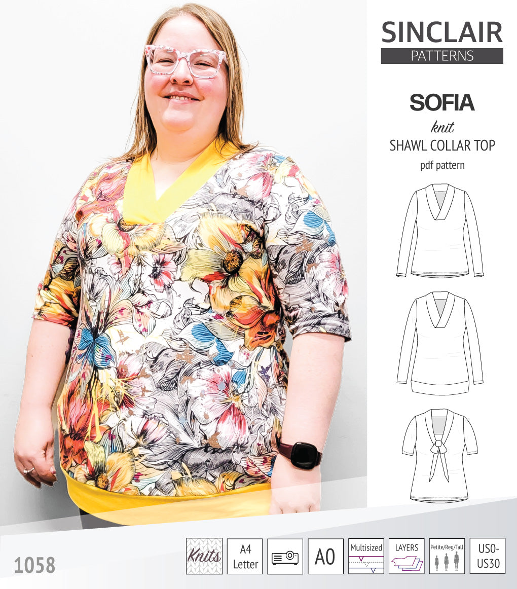Sofia shawl collar classic sweater (PDF) – Sinclair Patterns