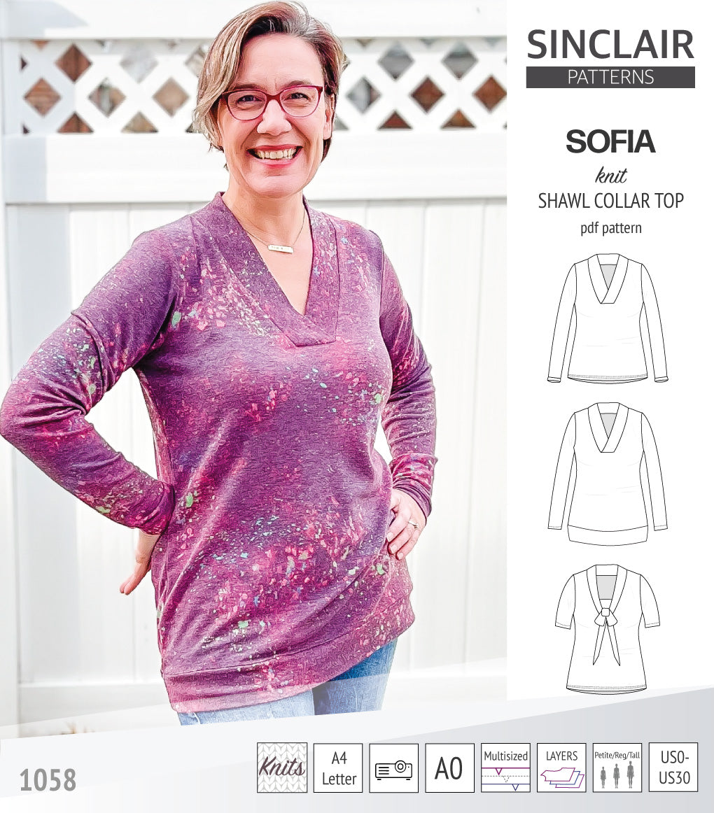 Sofia shawl collar classic sweater (PDF) – Sinclair Patterns