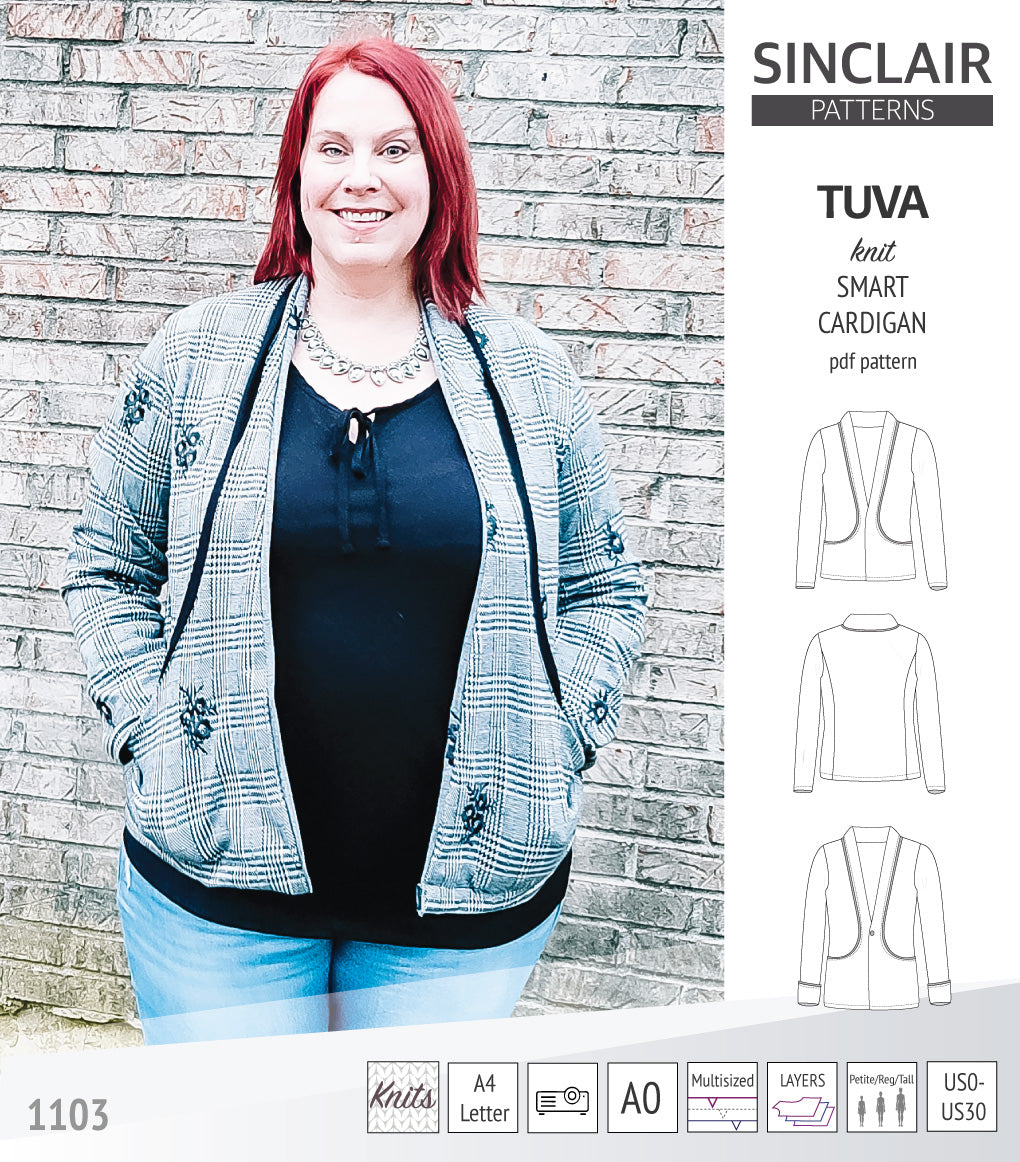 Sinclair Tuva Pattern Tuva knit smart cardigan and blazer pdf sewing pattern – Sinclair Patterns