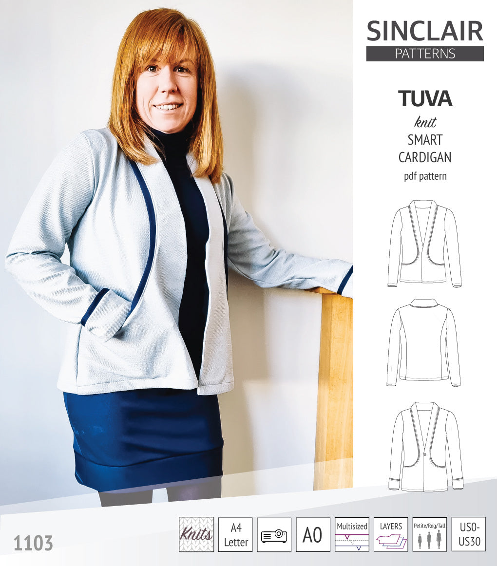Sinclair Tuva Pattern Tuva knit smart cardigan and blazer pdf sewing pattern – Sinclair Patterns